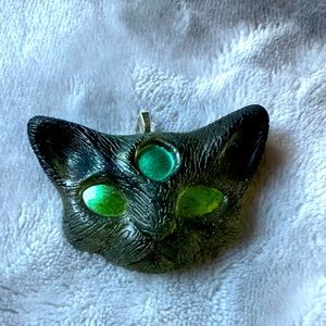 Handcrafted Moon goddess cat necklace